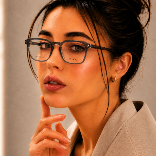 DITA Light Tinted Grey Soft Square Sunglasses - Image 2