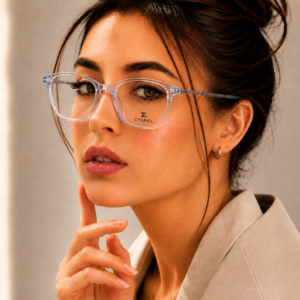 CHANEL Cat Eye Rounded Polygon Sheet Frame