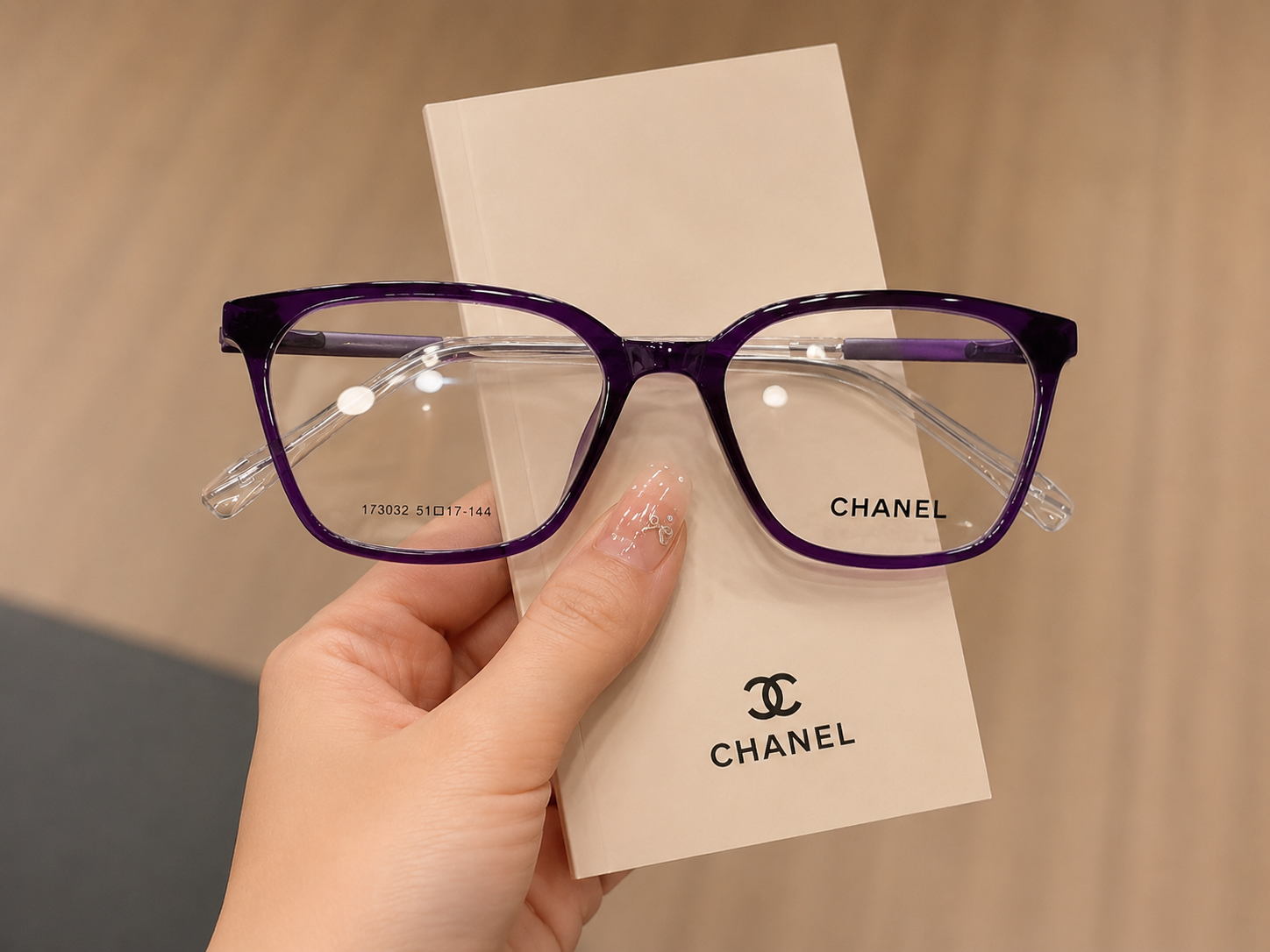 CHANEL Ladies Blush Black Sheet Frame