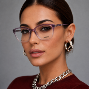 CHANEL Ladies Cat Eye Double Tone Sheet Frame
