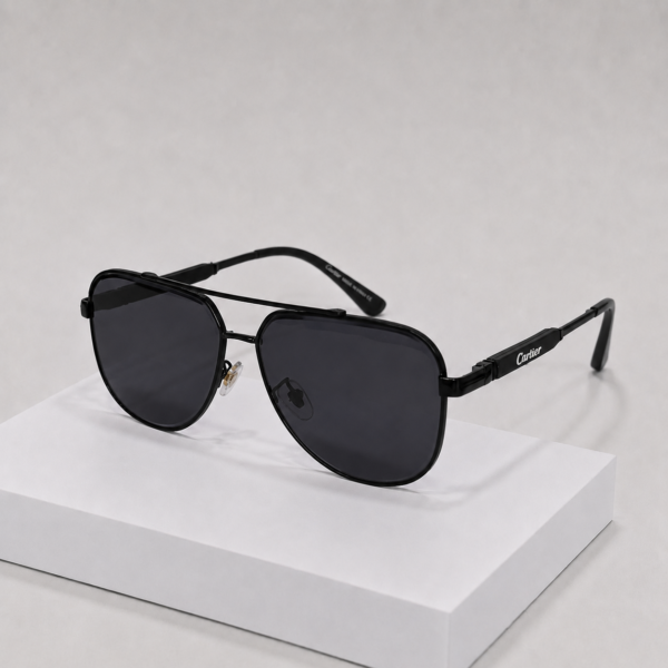 Cartier Aviator Style Black Sunglasses - Image 2