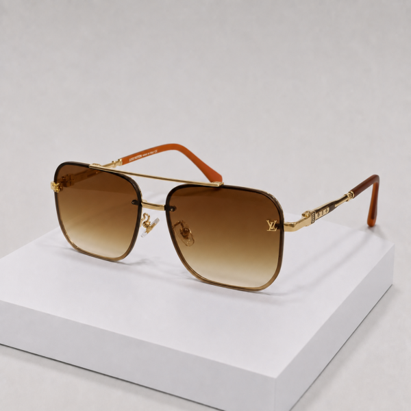 LV Classic Square Pilot Sunglass double T B - Image 2
