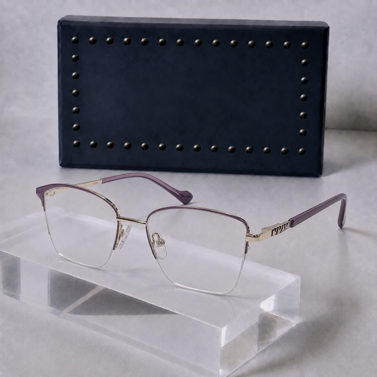 Semi Cat Metal Rimless Frame