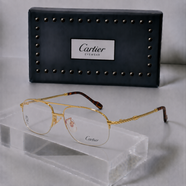 CARTIER Golden Double Bridge Rimless Frame - Image 2