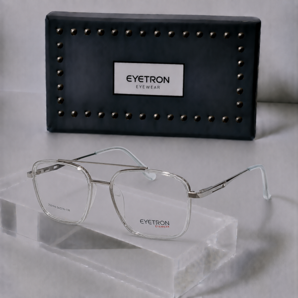 OPTINAX Snow Square Double Bridge Transparent Frame - Image 2