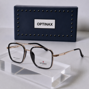 OPTINAX Snow Square Double bridge metal + sheet  gold touch frame