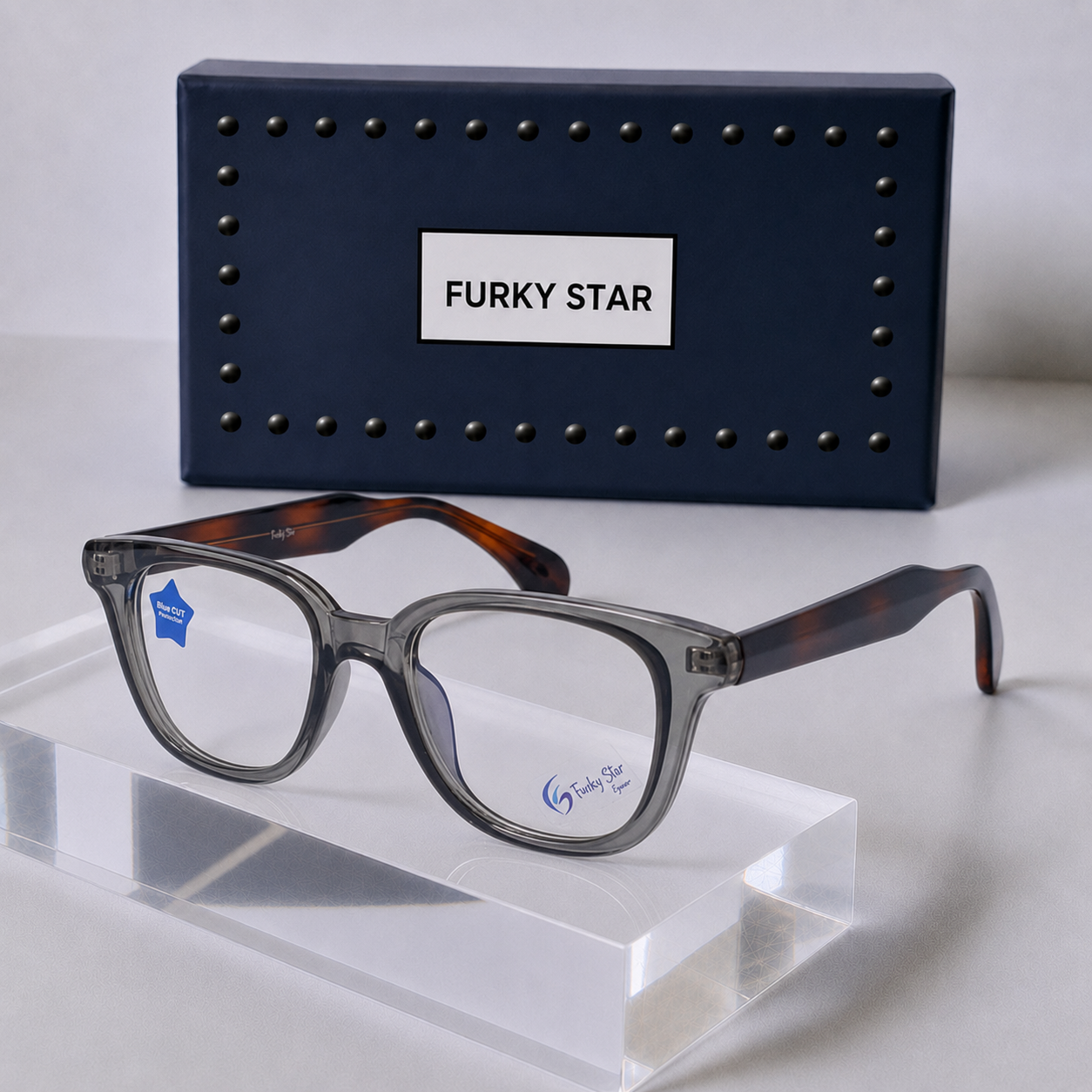 Milano Clear Light grey + leopard touch frame