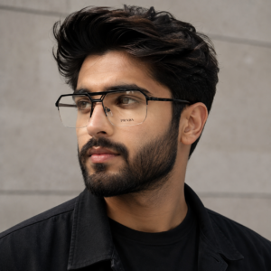 PRADA Retro Square Double Bridge Frame