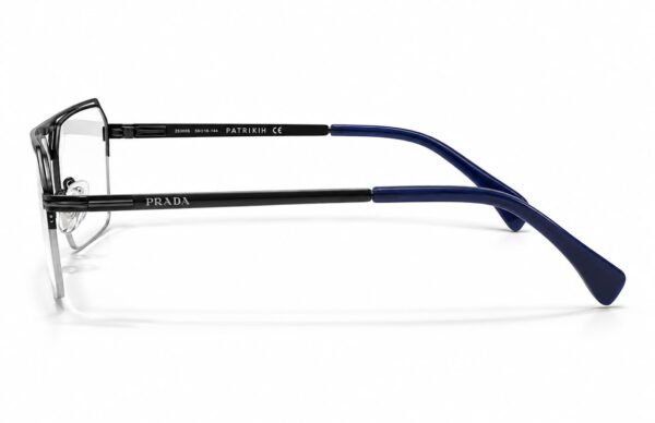 Prada Premium Black & Navy Blue Semi-Rimless Optical Frame - Image 3