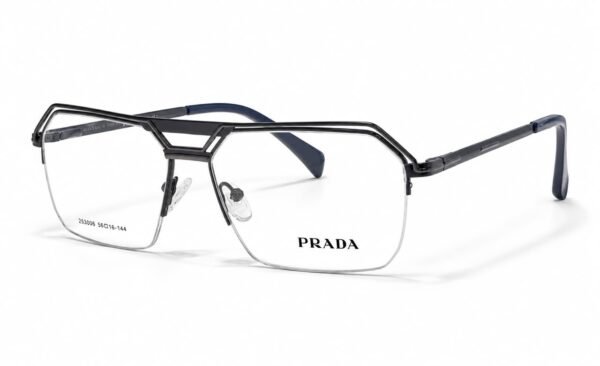 Prada Premium Black & Navy Blue Semi-Rimless Optical Frame - Image 2