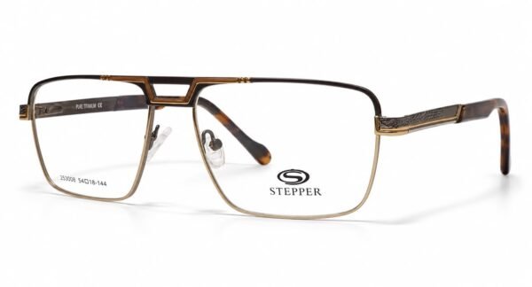Stepper Premium Gold & Tortoiseshell Titanium Optical Frame - Image 2