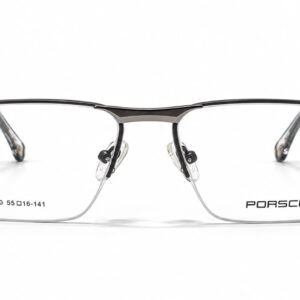 Porsche Premium Navy Blue & Silver Semi-Rimless Optical Frame