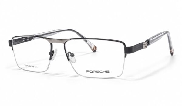 Porsche Premium Navy Blue & Silver Semi-Rimless Optical Frame - Image 2