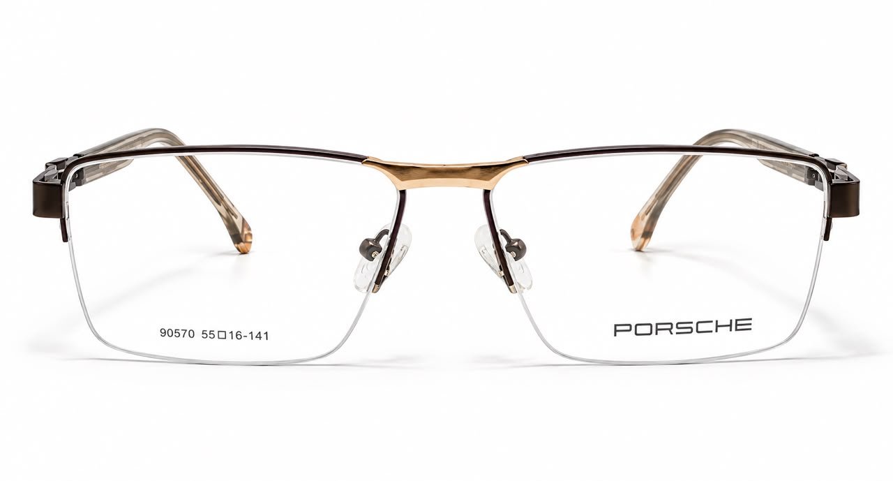 Porsche Premium Brown & Gold Optical Frame