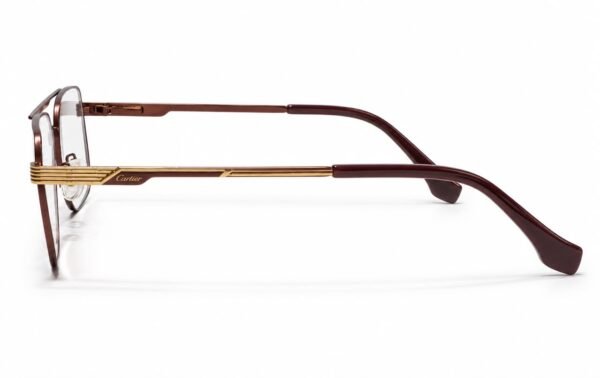Cartier Burgundy & Gold Aviator Optical Frame - Image 3