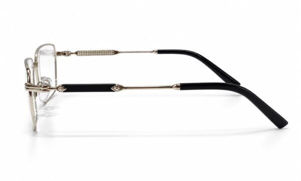 Premium Gold & Black Metal Square Optical Frame - Image 3