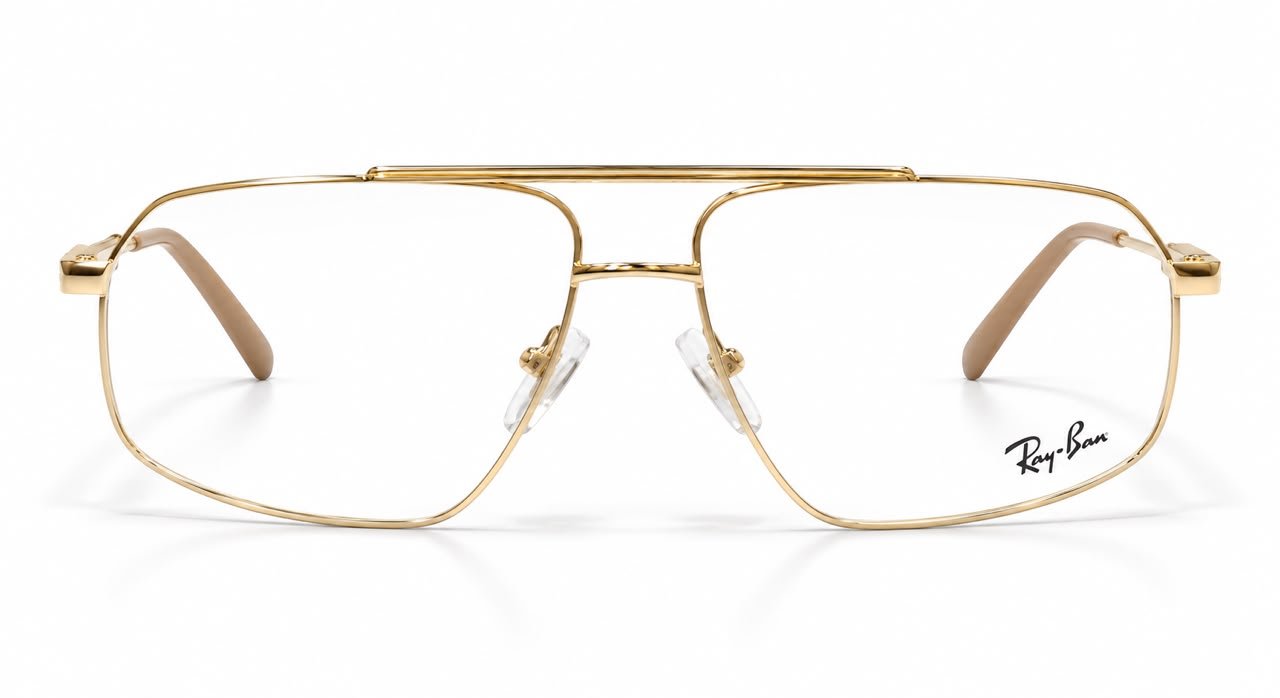 Ray-Ban Premium Gold Metal Square Optical Frame