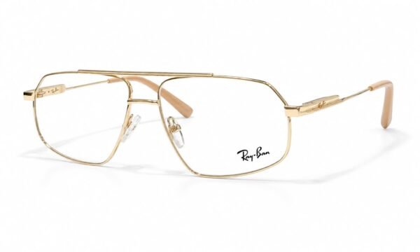 Ray-Ban Premium Gold Metal Square Optical Frame - Image 2