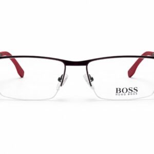 BOSS Hugo Boss Premium Black & Red Rimless Optical Frame