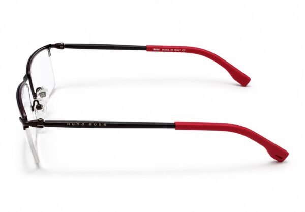 BOSS Hugo Boss Premium Black & Red Rimless Optical Frame - Image 3