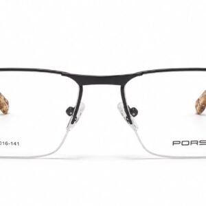 Porsche Premium Black Mate Gold Rimless Frame