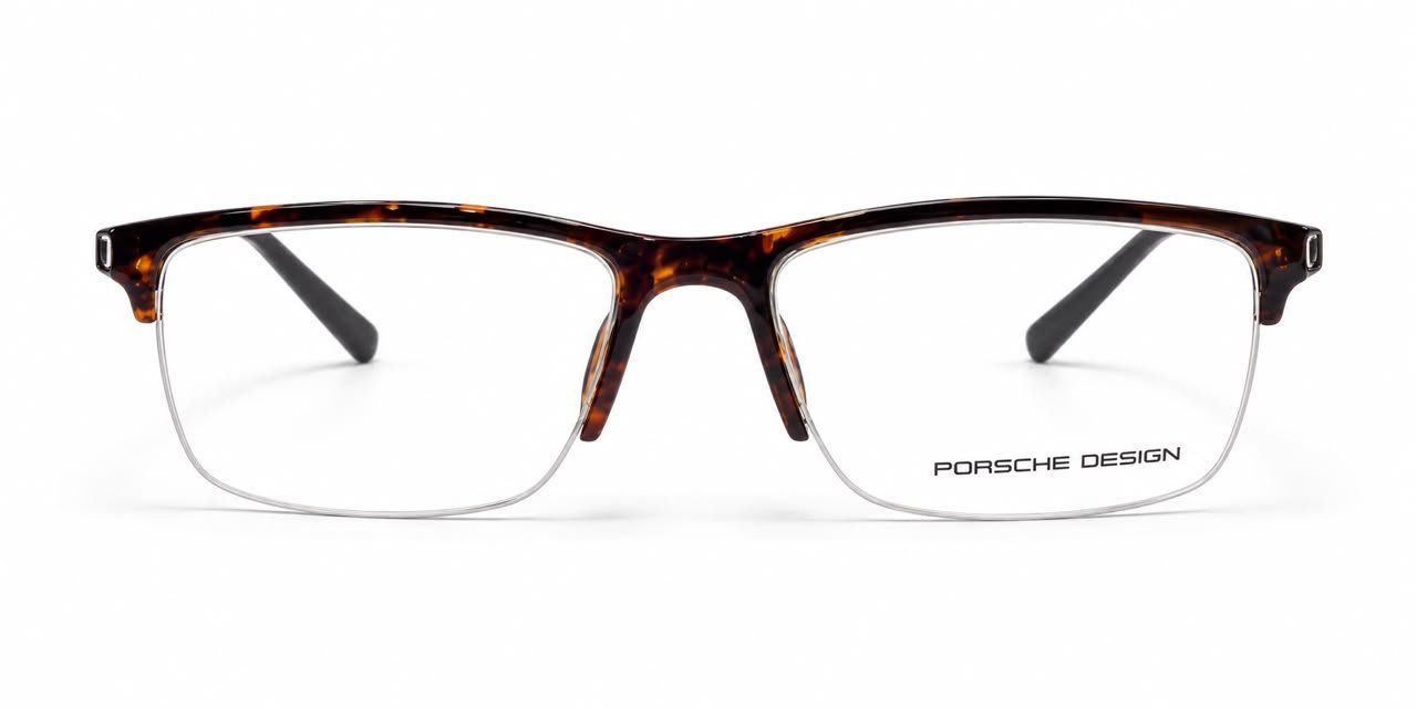 Porsche Premium Tortoiseshell Semi-Rimless Optical Frame