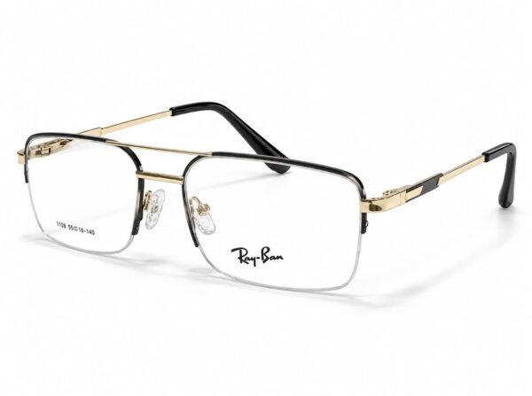 Ray-Ban Premium Gold & Black Semi-Rimless Optical Frame - Image 2