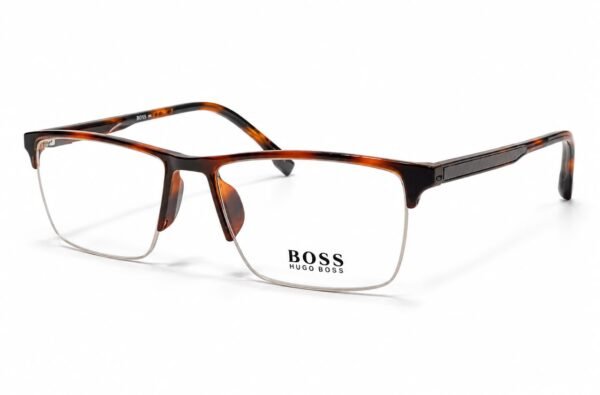 BOSS Premium Tortoiseshell Semi-Rimless Optical Frame - Image 2