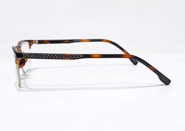 BOSS Premium Tortoiseshell Semi-Rimless Optical Frame - Image 3