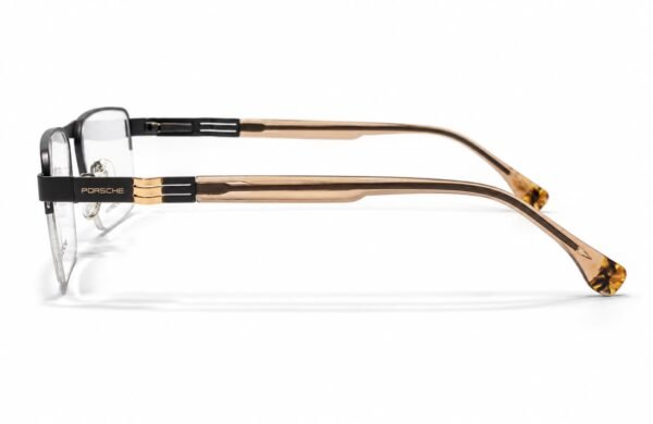Porsche Premium Black & Gold Semi-Rimless Optical Frame - Image 3