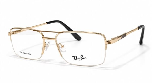 Ray-Ban Premium Gold & Black Semi-Rimless Optical Frame - Image 2