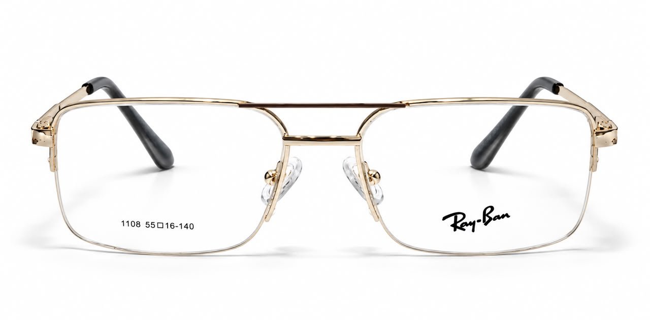 Ray-Ban Premium Gold & Black Semi-Rimless Optical Frame