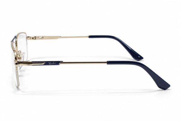 Ray-Ban Premium Silver & Navy Blue Semi-Rimless Optical Frame - Image 3