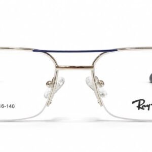 Ray-Ban Premium Silver & Navy Blue Semi-Rimless Optical Frame