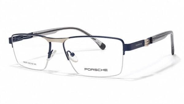 Porsche Premium Black & Silver Semi-Rimless Optical Frame - Image 2