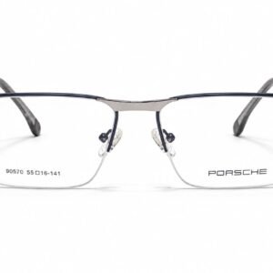 Porsche Premium Black & Silver Semi-Rimless Optical Frame